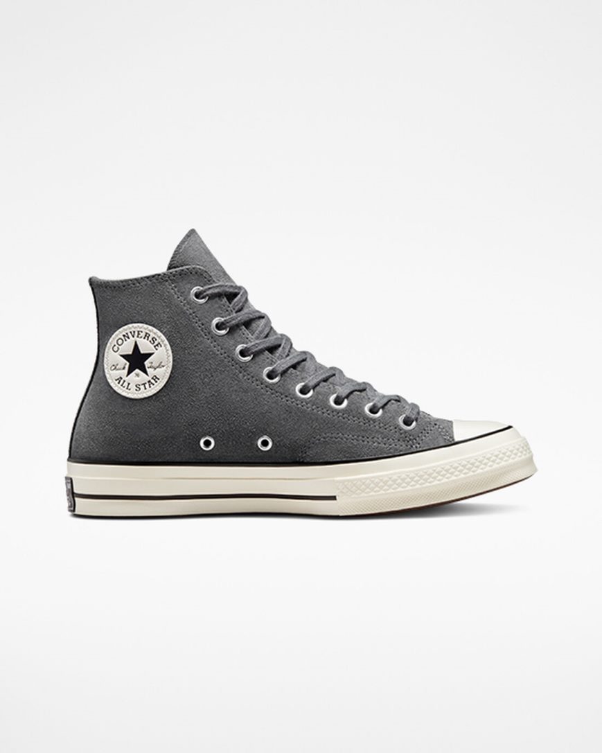 Pánské Boty Vysoké Converse Chuck 70 Semišové Šedé Černé | CZ XHNE84